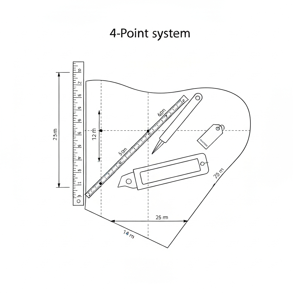 4점법 (4-Point System / hệ thống 4 điểm / 4点法) 기술 도식화