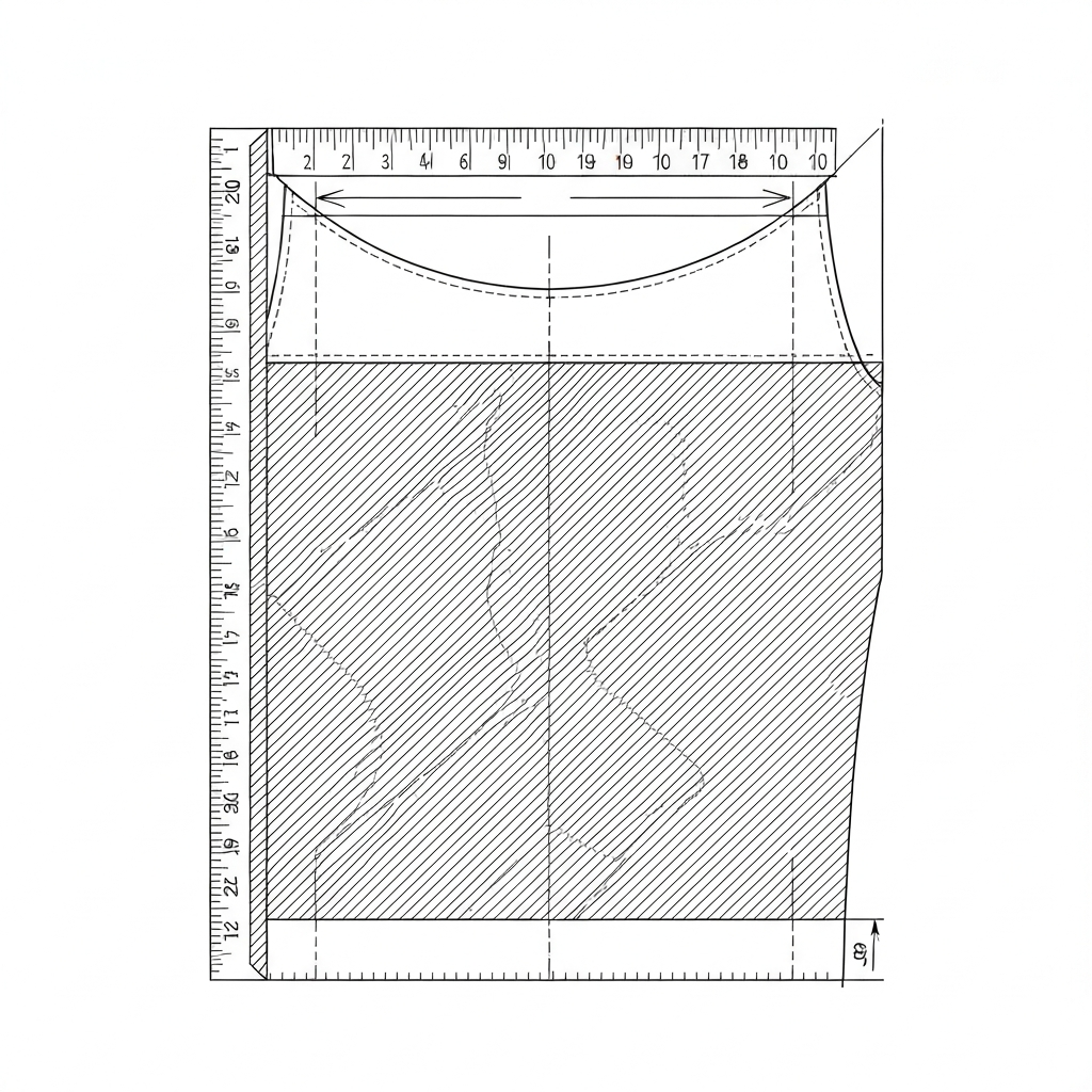 실측사이즈 (Actual Measurement / số đo thực / 実寸) 기술 도식화