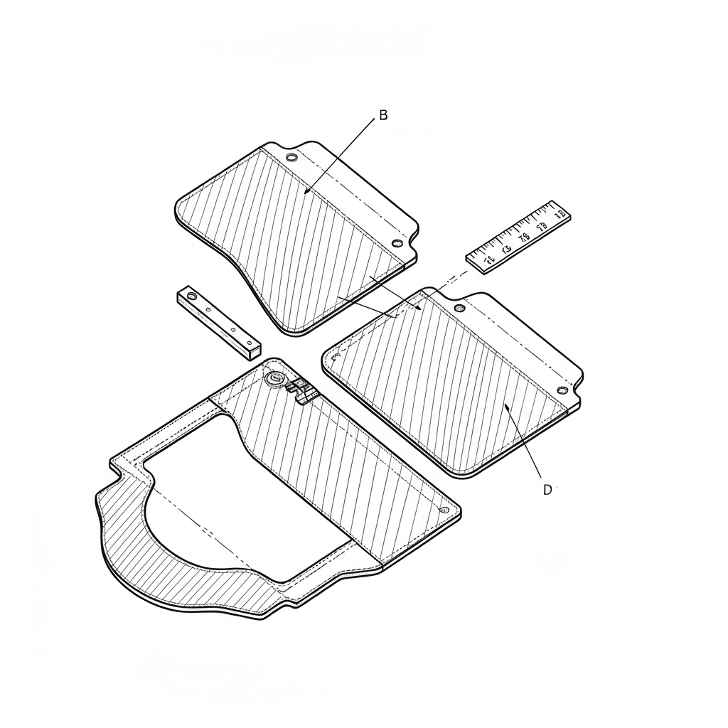 뒷판 (Back Panel / mặt sau / 背面 / 后片) 기술 도식화