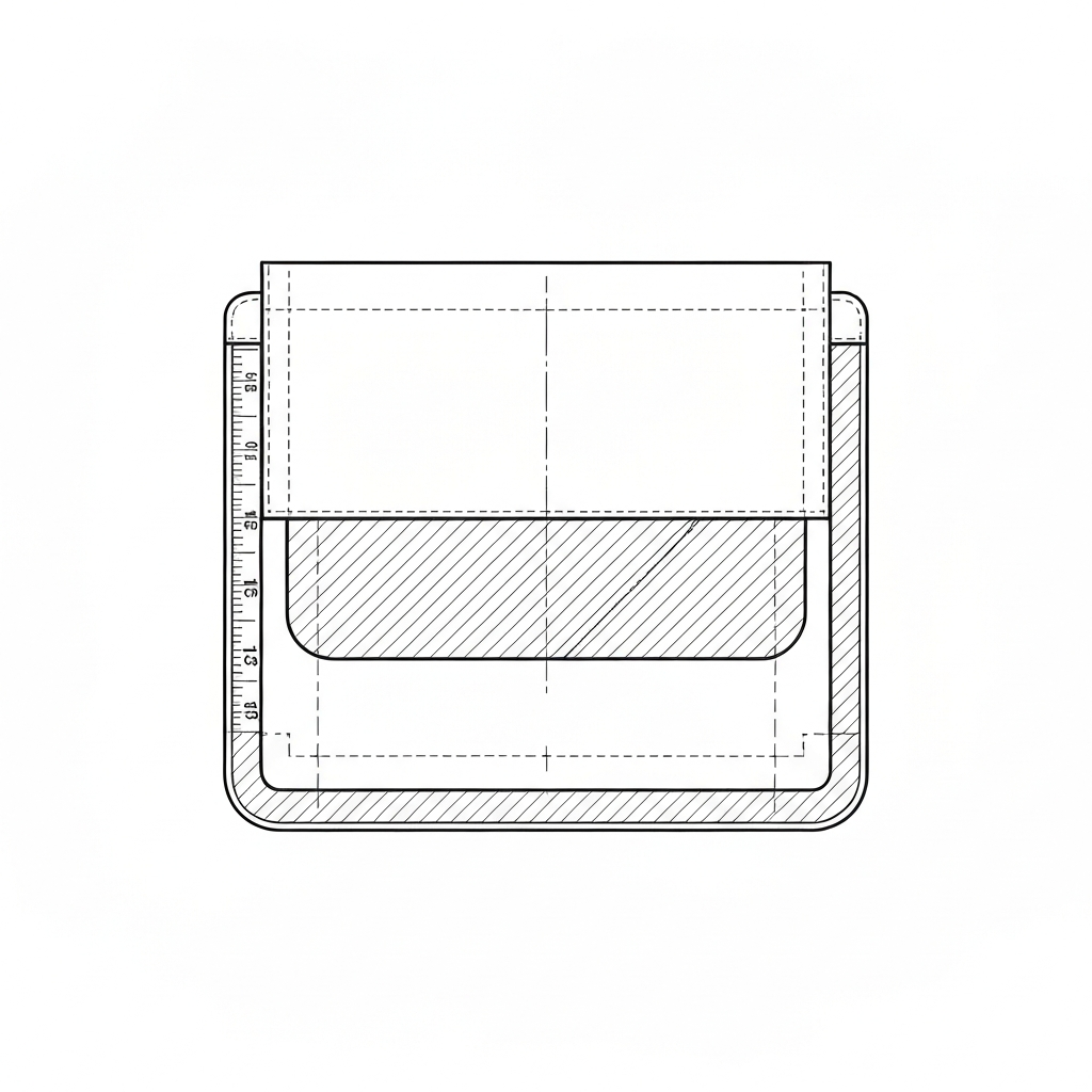 바게트백 (Baguette Bag / Túi kẹp nách / バゲットバッグ) 기술 도식화