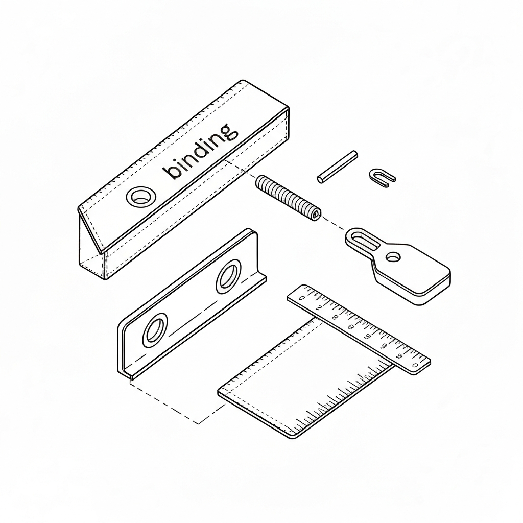 바인딩 (Binding / viền bọc / バインディング / 包边) 기술 도식화