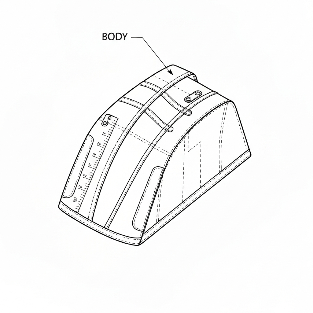 몸판 (Body / thân túi / 本体) 기술 도식화