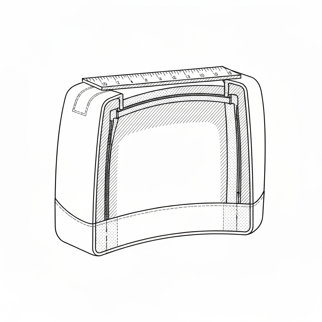 보스턴백 (Boston Bag / túi Boston / ボストンバッグ) 기술 도식화