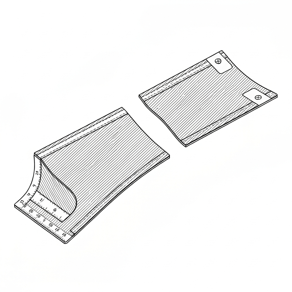 밑판 (Bottom Panel / đáy túi / 底面 / 底板) 기술 도식화