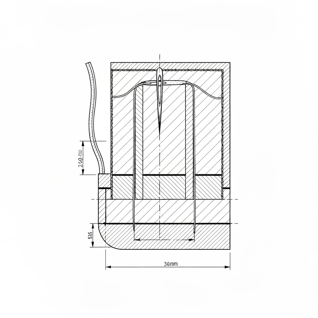 바운드솔기 (Bound Seam / đường may bọc / パイピング始末) 기술 도식화
