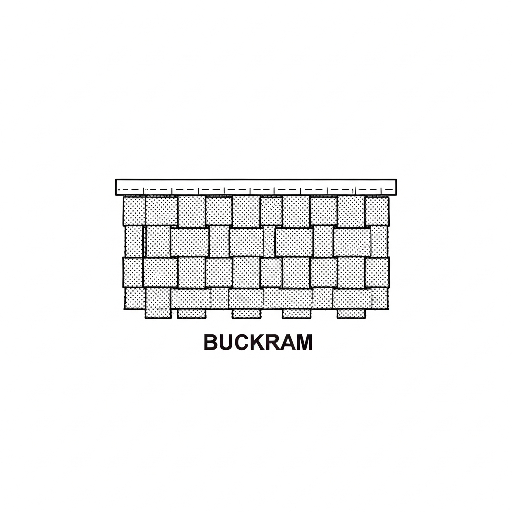 버클럼 (Buckram / Mex cứng / バックラム) 기술 도식화