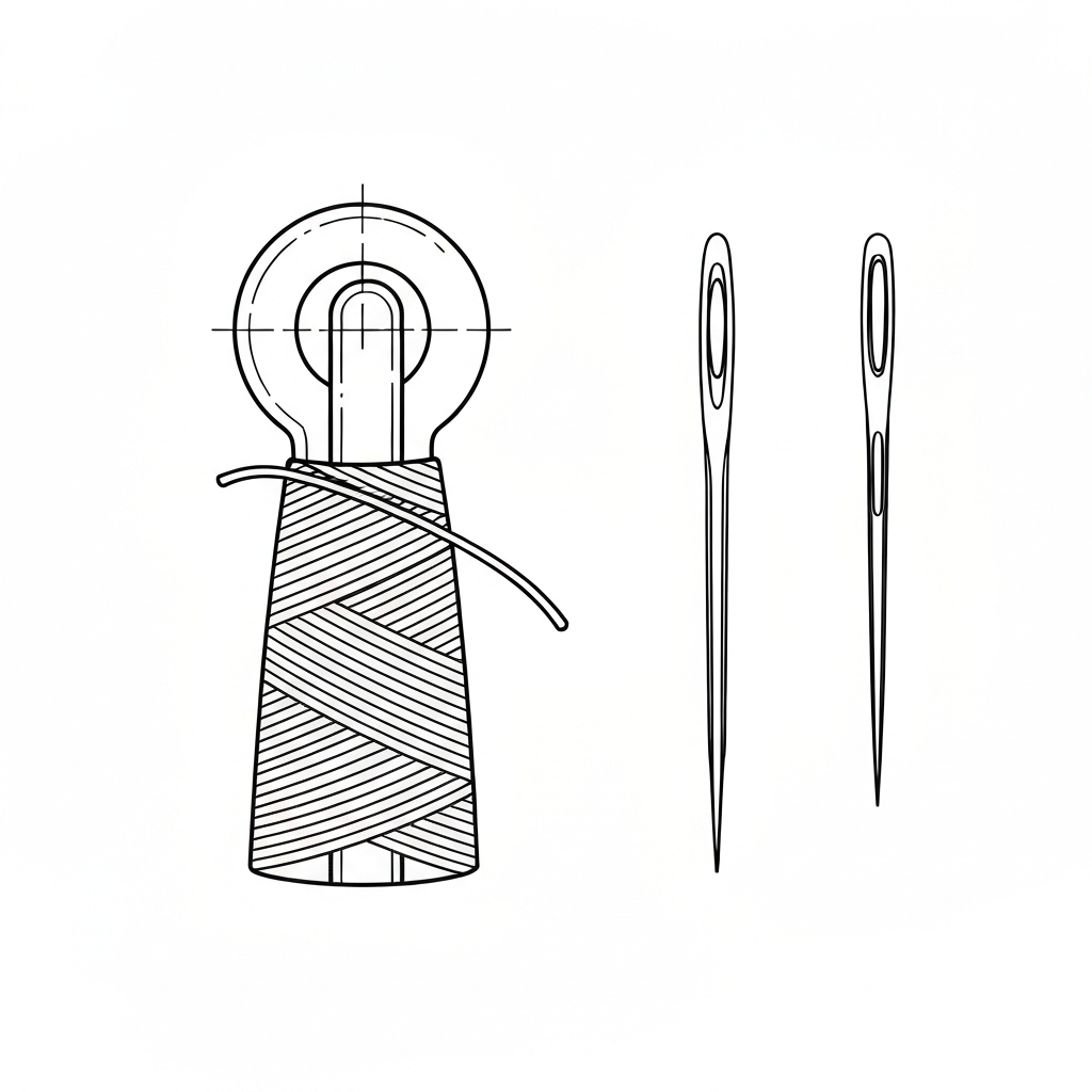 바늘 머리 (Butt / Đốc kim / 針頭) 기술 도식화