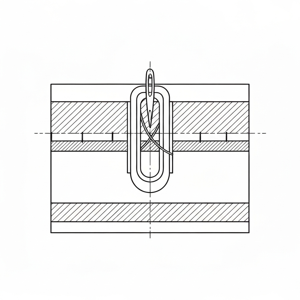 단추구멍 (Buttonhole / khuyết / ボタンホール / 扣眼) 기술 도식화
