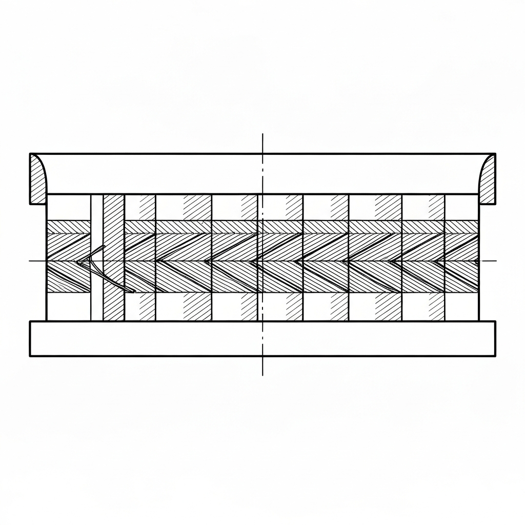 캘린더링 (Calendering / cán láng / カレンダー加工 / 压光) 기술 도식화