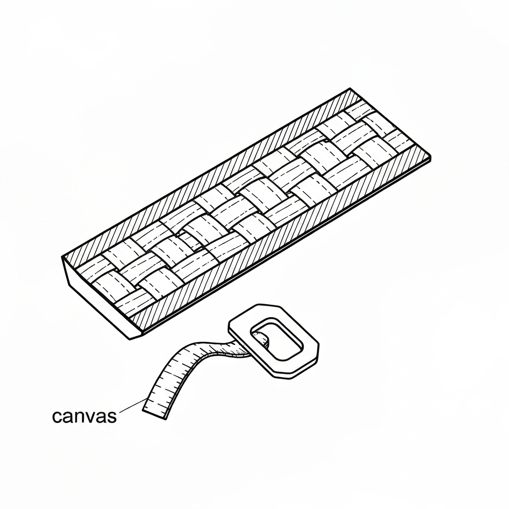 캔버스 (Canvas / vải bố / キャンバス / 帆布) 기술 도식화