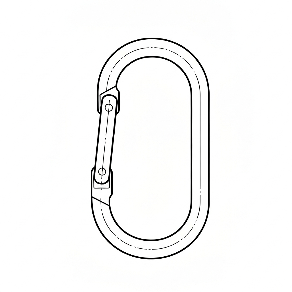 카라비너 (Carabiner / móc khóa / カラビナ) 기술 도식화