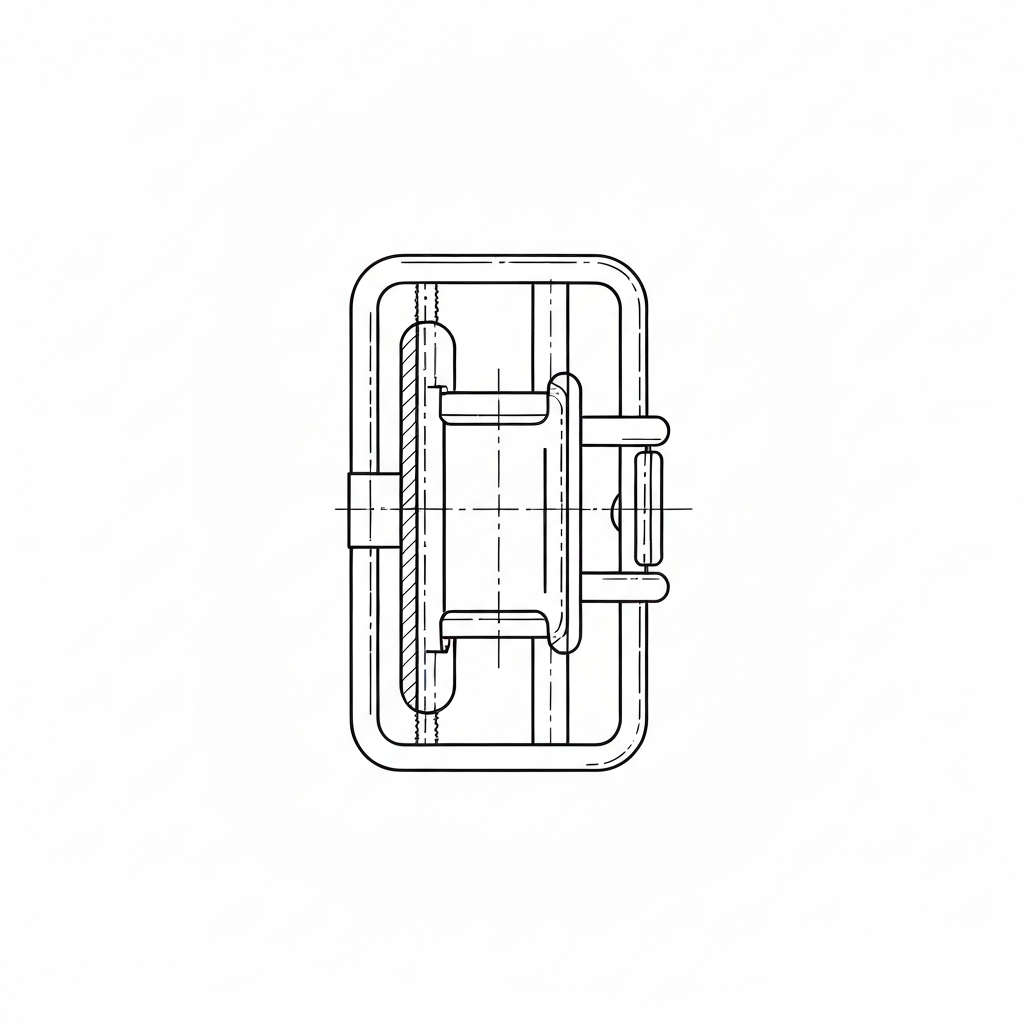 센터바버클 (Center Bar Buckle / khóa thanh giữa / センターバーバックル) 기술 도식화