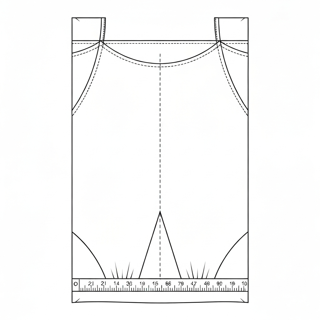 가슴둘레 (Chest Circumference / vòng ngực / 胸囲) 기술 도식화