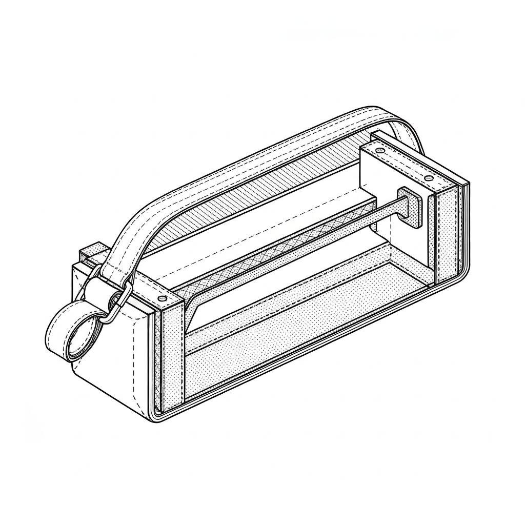 클러치 (Clutch / ví cầm tay / クラッチバッグ / 手拿包) 기술 도식화