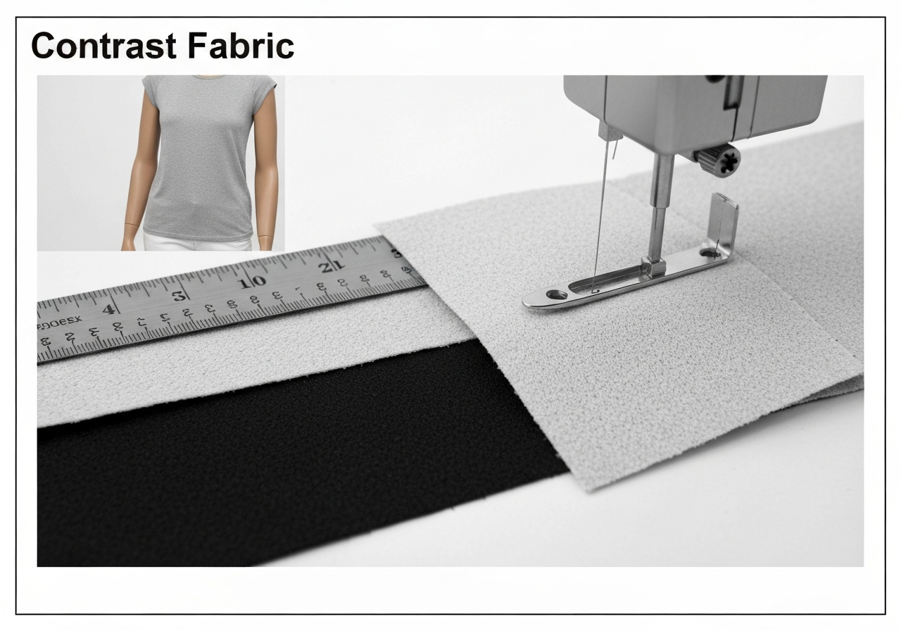 배색 (Contrast Fabric / vải phối / 配色)