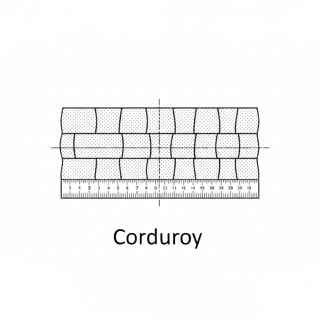 코듀로이 (Corduroy / Vải nhung tăm / コーデュロイ / 灯芯绒) 기술 도식화