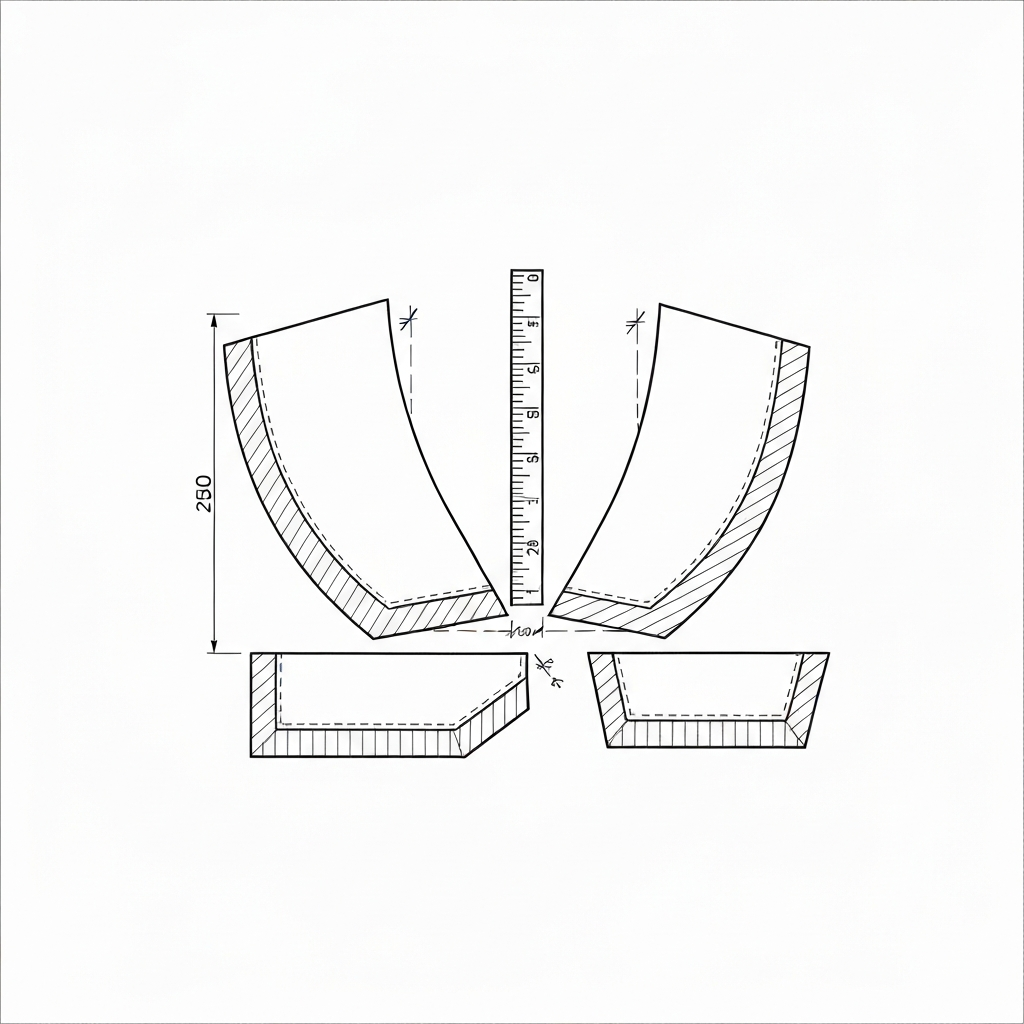 가마찌 (Curved Cut / 鎌 / cắt cong) 기술 도식화