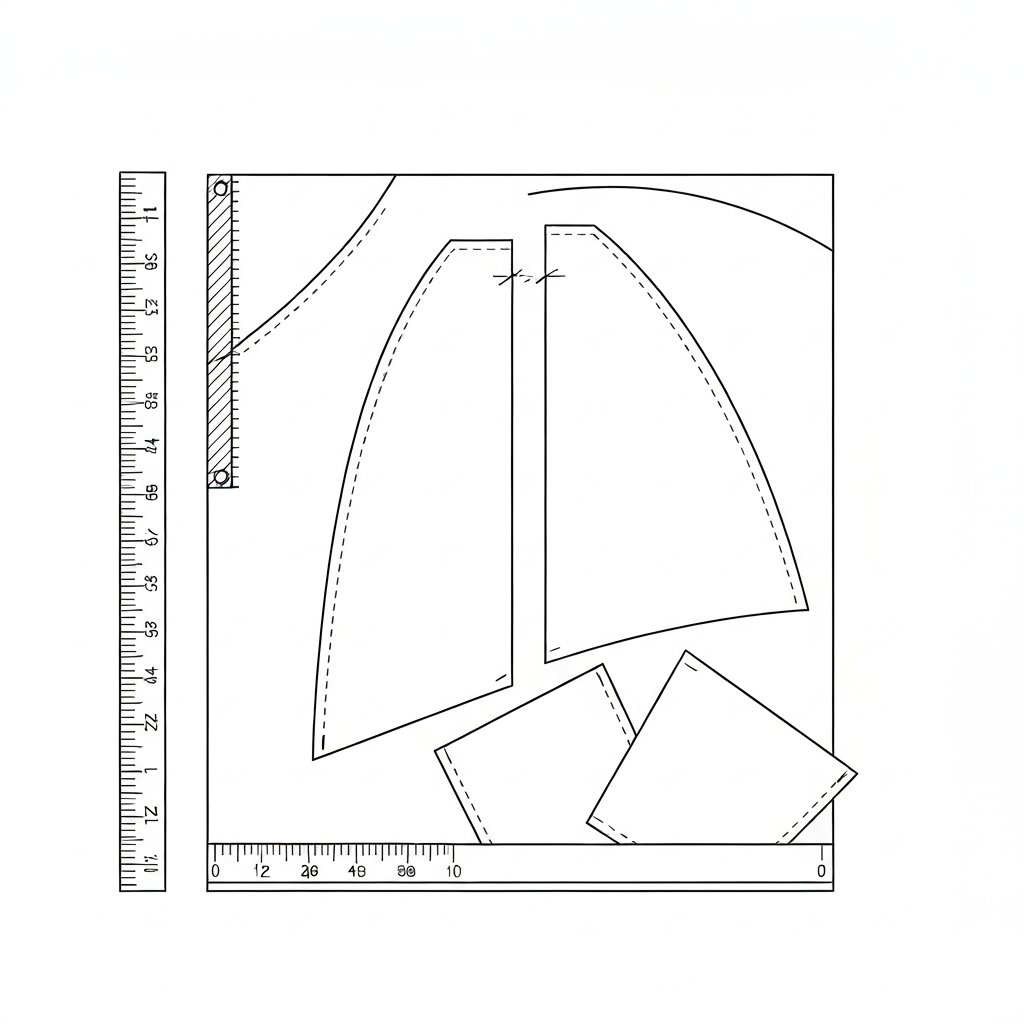 재단 (Cutting / 裁단 / cắt / 裁剪) 기술 도식화
