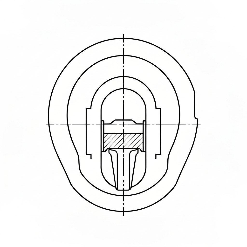 D링 (D-ring / móc D / Dカン / D扣) 기술 도식화