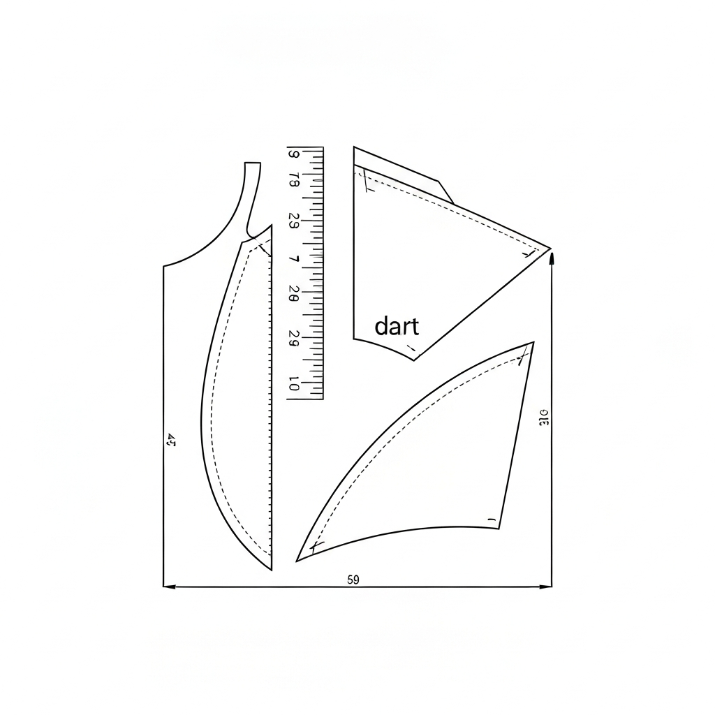 다트 (Dart / chiết ly / ダーツ / 省道) 기술 도식화