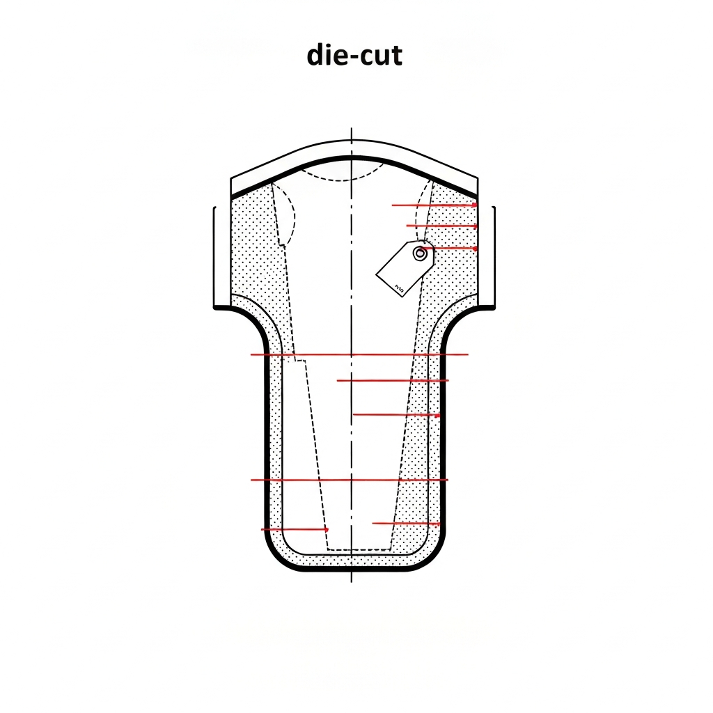 도무송 (Die-cut / dập khuôn / 型抜き) 기술 도식화
