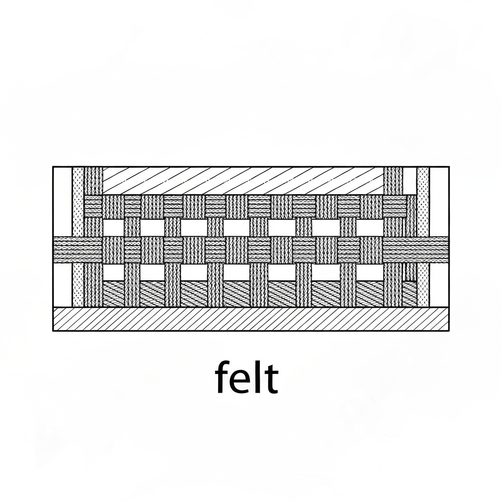 펠트 (Felt / vải nỉ / フェルト / 毛毡) 기술 도식화