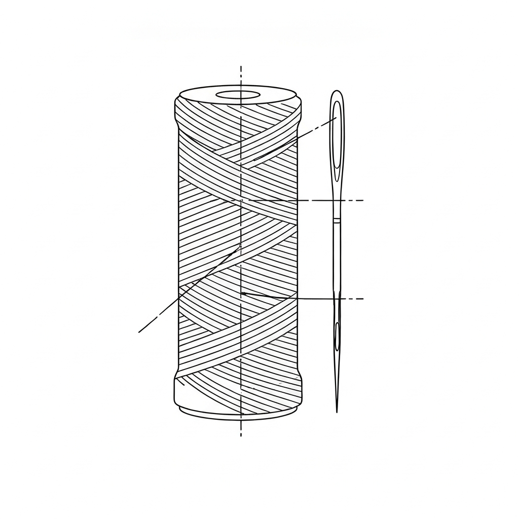 난연사 (Fire Retardant Thread / Chỉ chống cháy / 難燃糸 / 阻燃线) 기술 도식화