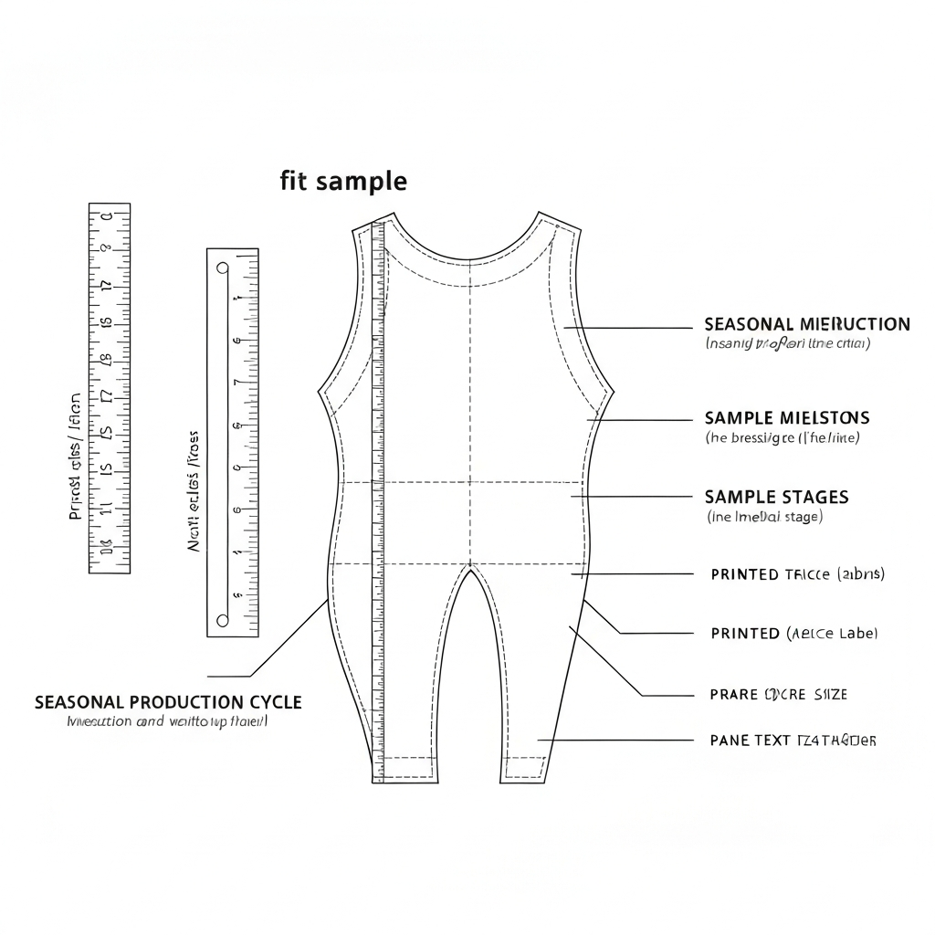 피팅 샘플 (Fit Sample / Mẫu Fit / フィッティングサンプル / 试身样) 기술 도식화