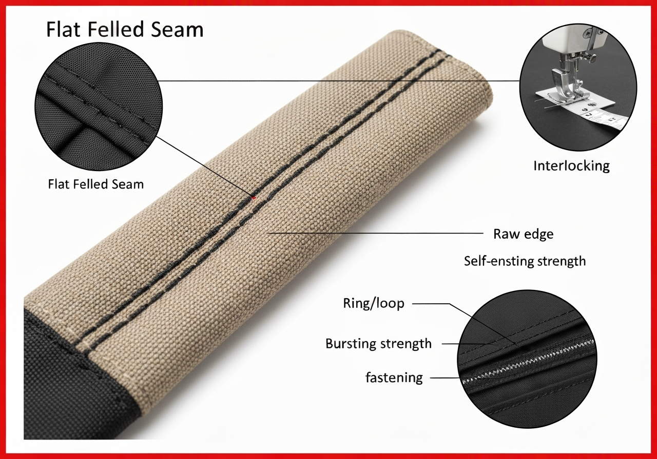 플랫펠드솔기 (Flat Felled Seam / đường may dẹt / 折り伏せ縫이)