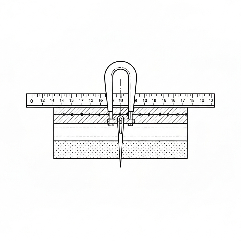 플랫펠드솔기 (Flat Felled Seam / đường may dẹt / 折り伏せ縫이) 기술 도식화