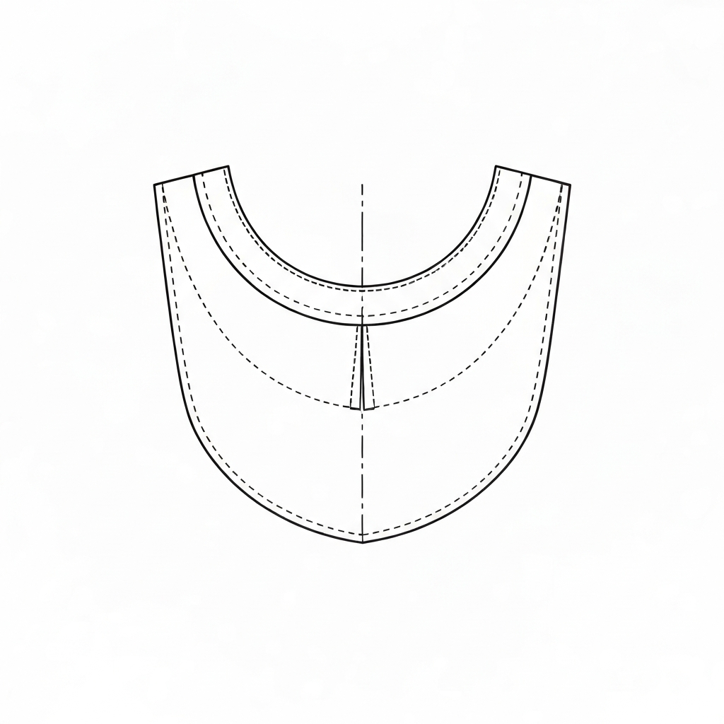 앞목 처짐 (Front Neck Drop / Hạ cổ trước / 前下がり) 기술 도식화
