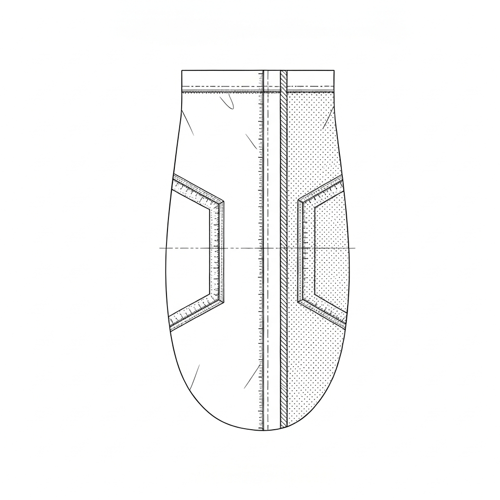 가먼트백 (Garment Bag / Túi đựng vest / ガーメントバッグ / 挂衣袋) 기술 도식화