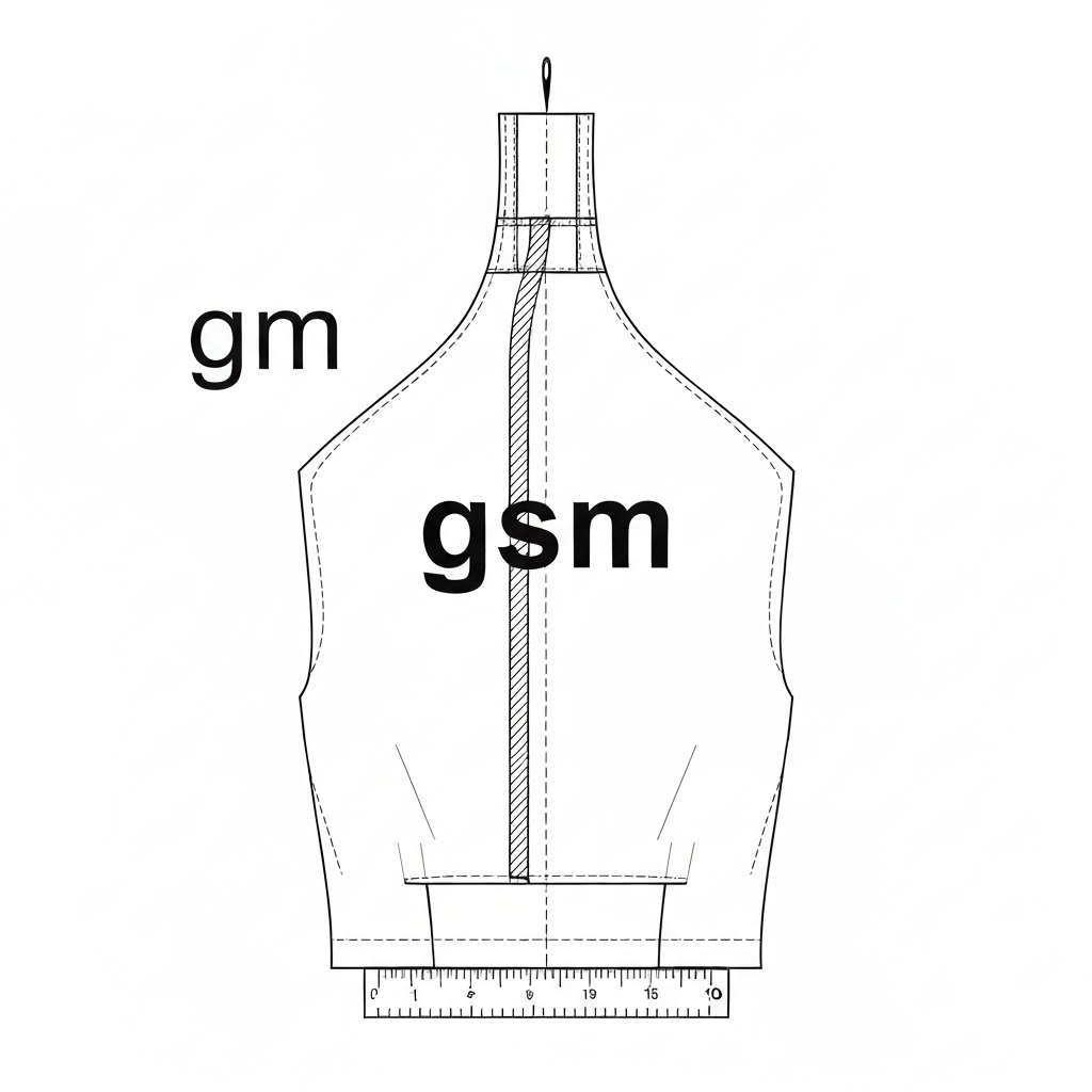GSM (Grams per Square Meter / 目付 / 克重 / Định lượng) 기술 도식화