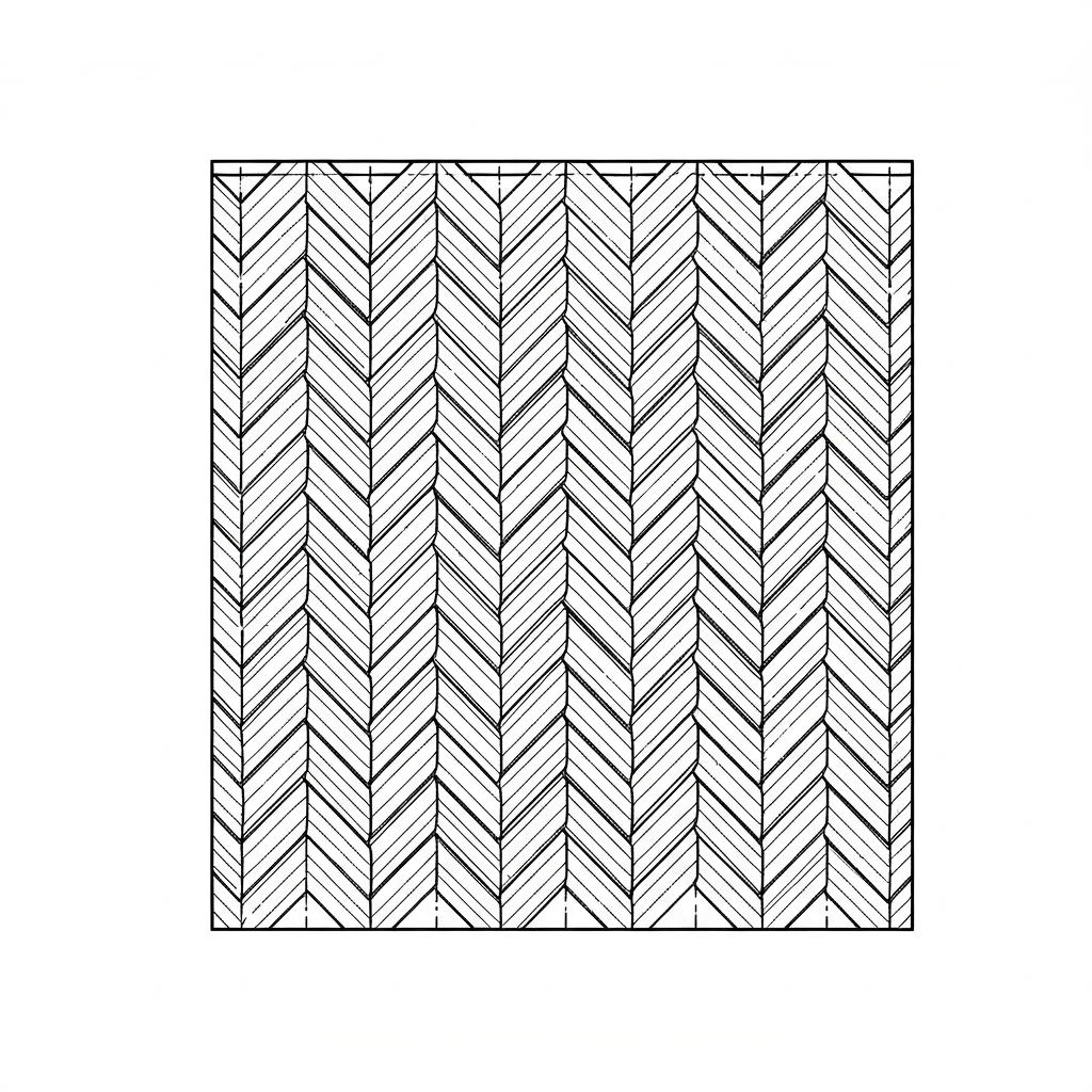 헤링본 (Herringbone / Vải xương cá / ヘリンボーン) 기술 도식화