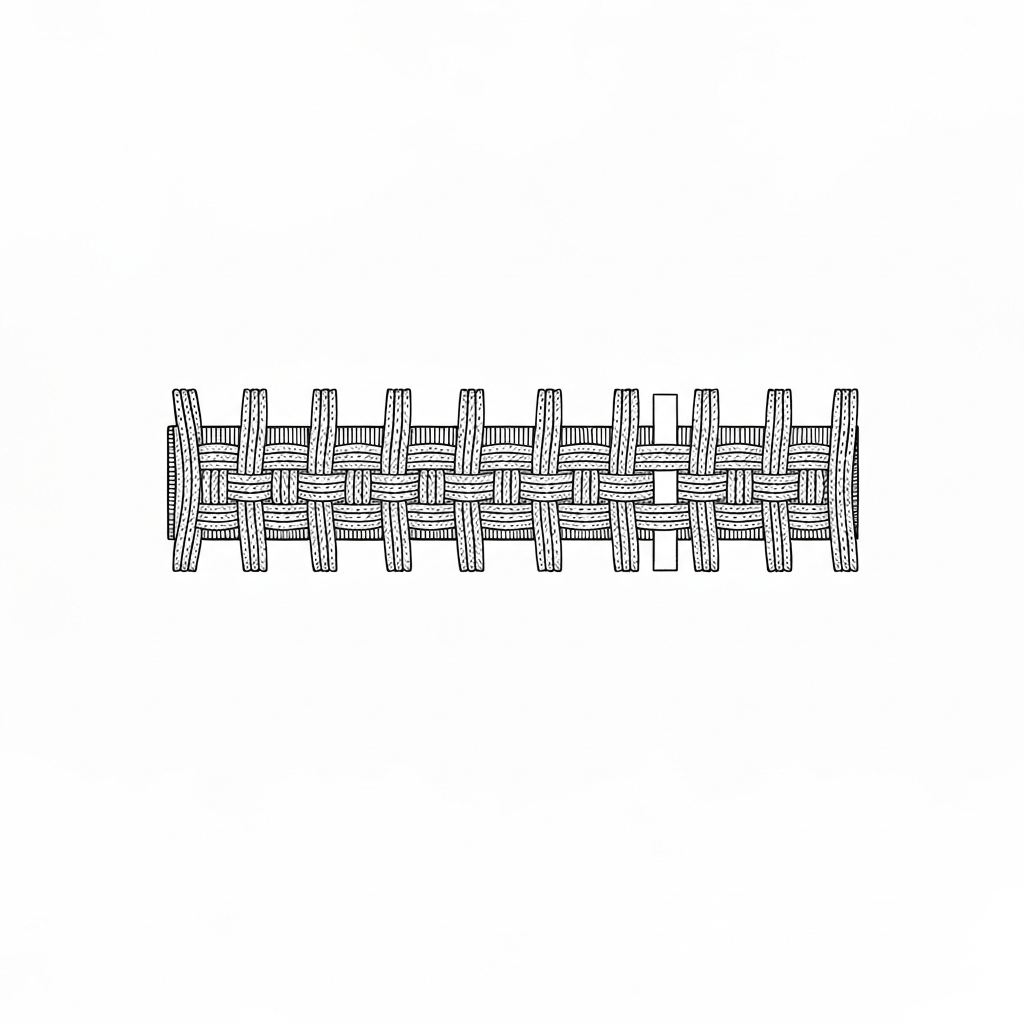 말총심 (Horsehair Interlining / 馬毛芯 / Mex lông ngựa / 马尾衬) 기술 도식화