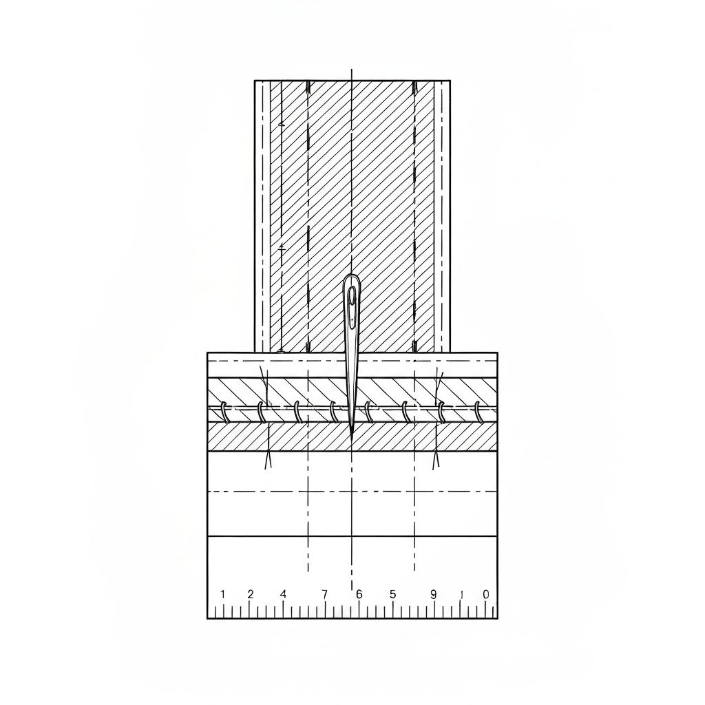 끼워박기 (Insert Stitch / may kẹp / 挟み込み) 기술 도식화