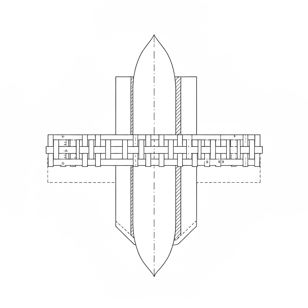 심지 (Interlining / mex / 芯地) 기술 도식화