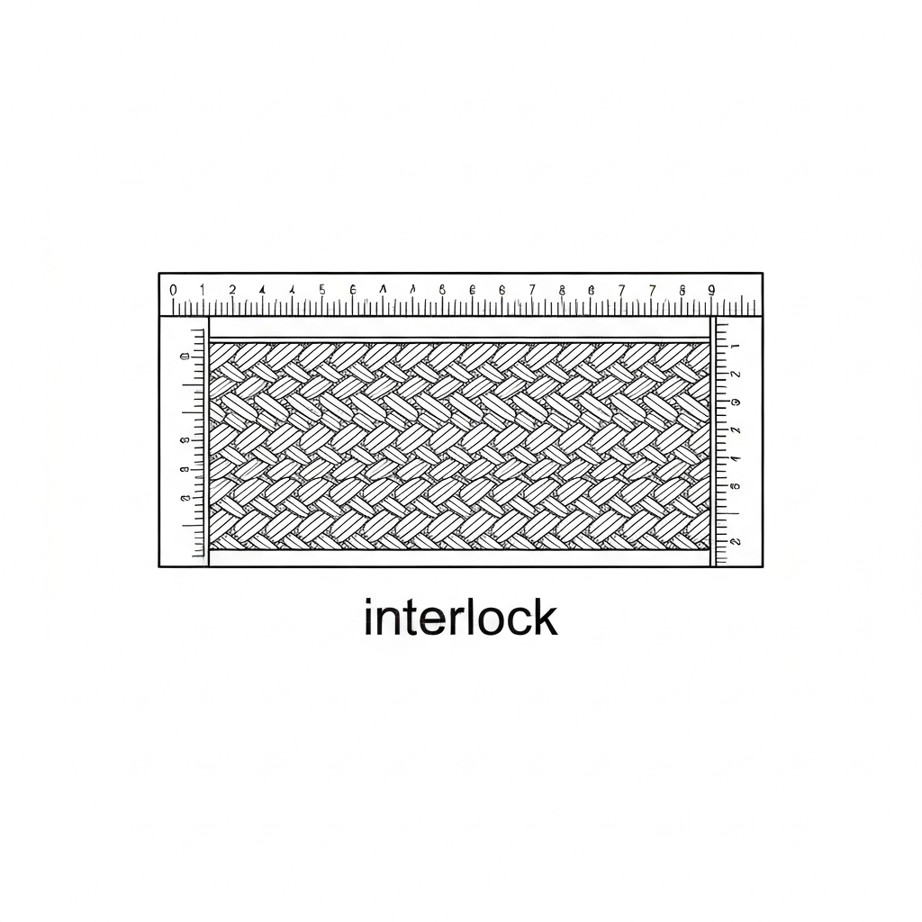 인터록 (Interlock / Vải Interlock / インターロック) 기술 도식화