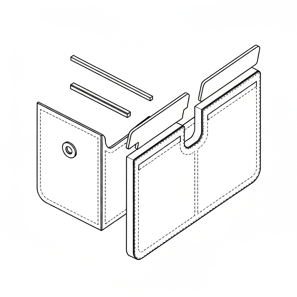 나카마치 (Internal Gusset / hông giữa / 中マチ) 기술 도식화