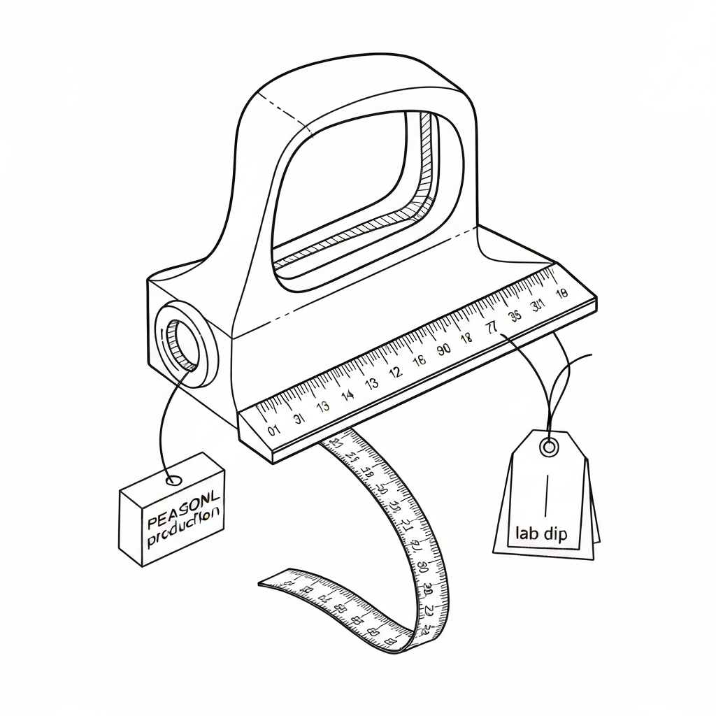 랩딥 (Lab Dip / mẫu nhuộm / ラボディップ / 色样) 기술 도식화