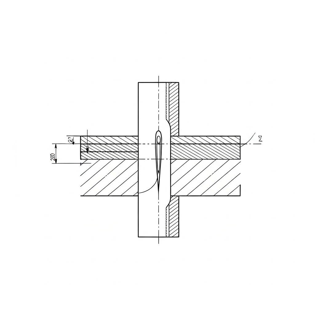 랩솔기 (Lapped Seam / đường may chồng / 重ね縫い) 기술 도식화