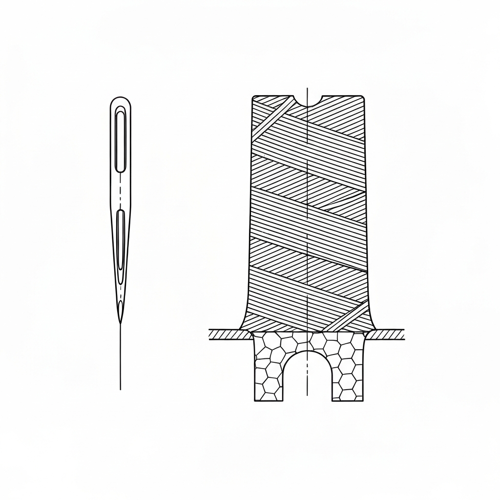 긴 홈 (Long Groove / Rãnh dài / 長溝) 기술 도식화