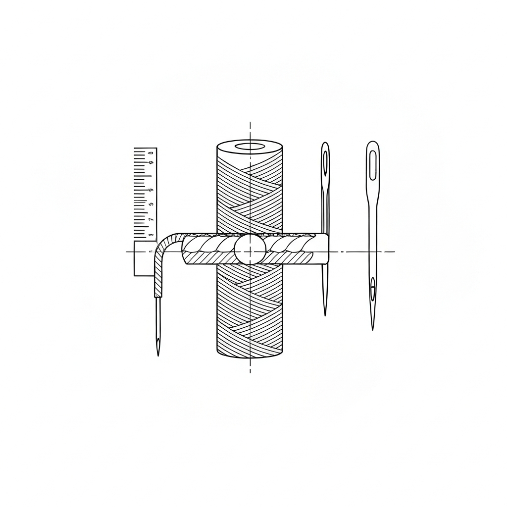 루퍼사 (Looper Thread / Chỉ móc / ルーパー糸 / 弯针线) 기술 도식화