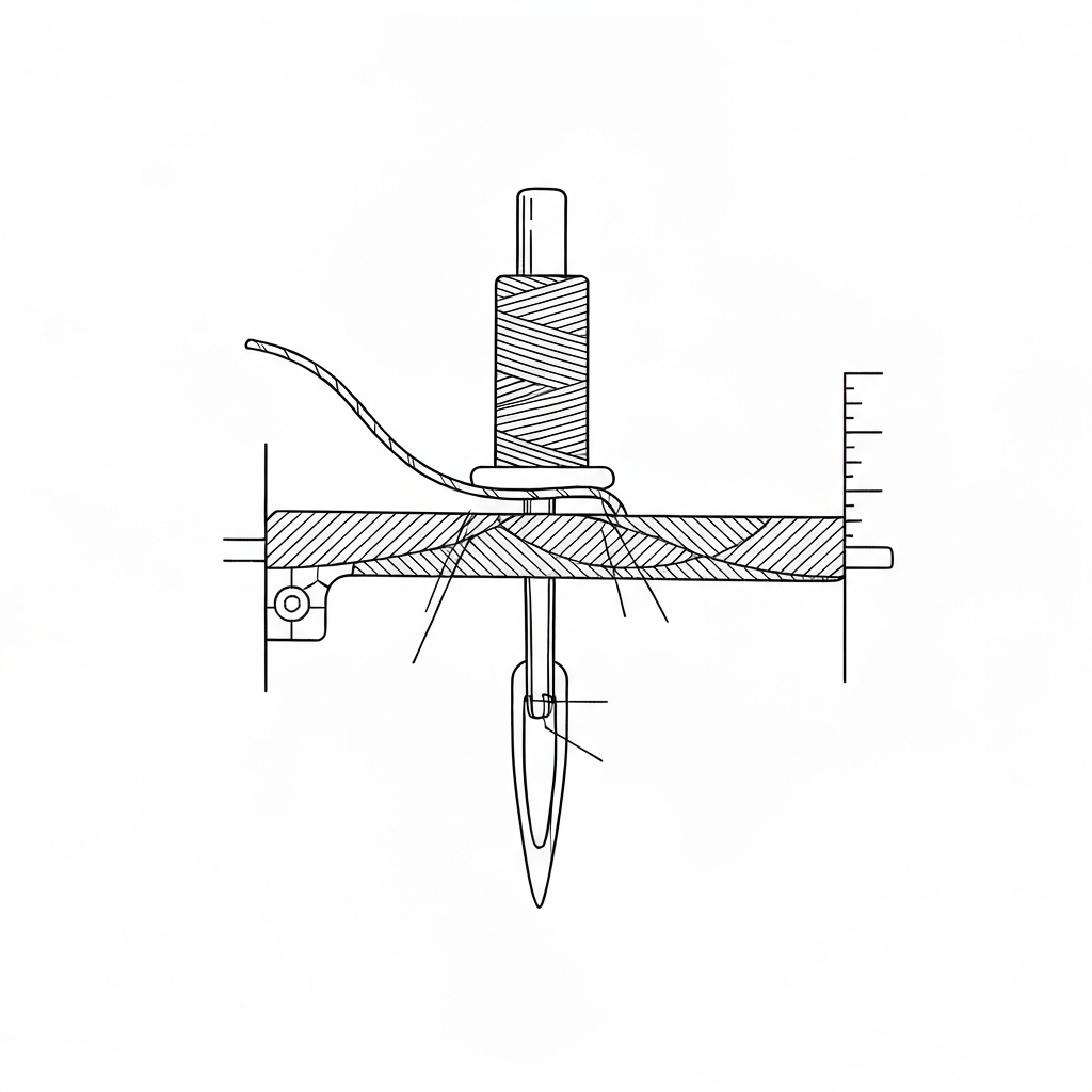 윤활 처리사 (Lubricated Thread / Chỉ bôi trơn / 給油糸) 기술 도식화