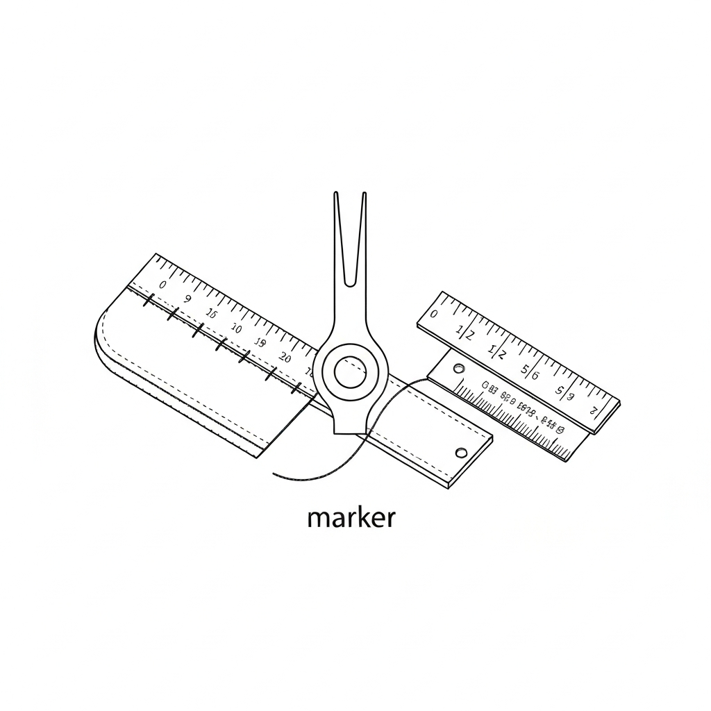 마킹 (Marker / sơ đồ cắt / マーキング / 排版) 기술 도식화