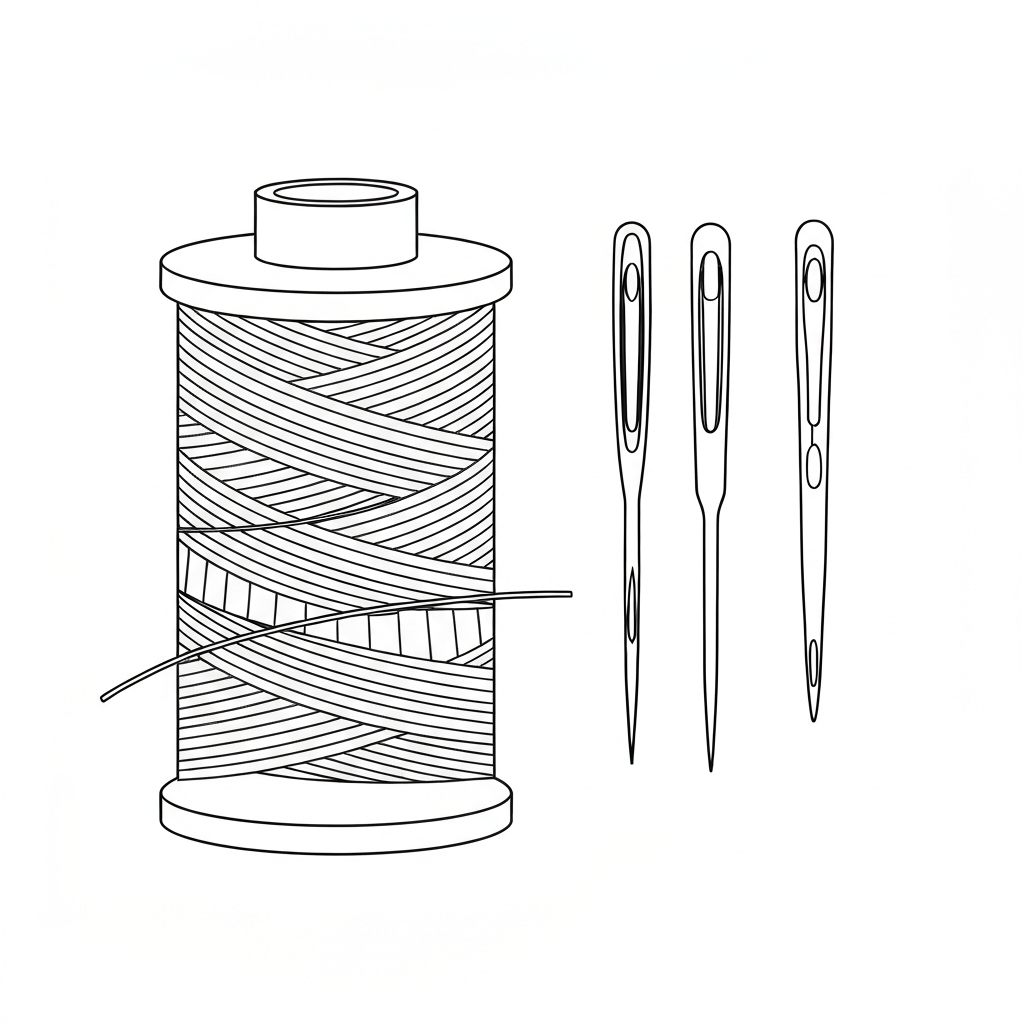 실켓사 (Mercerized Thread / Chỉ bóng / シルケット糸) 기술 도식화