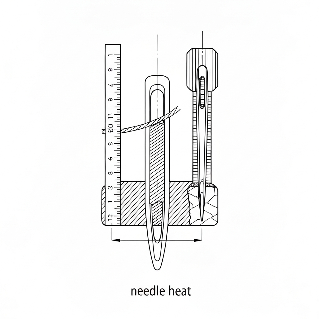 바늘 열 (Needle Heat / Nhiệt kim / 針熱) 기술 도식화