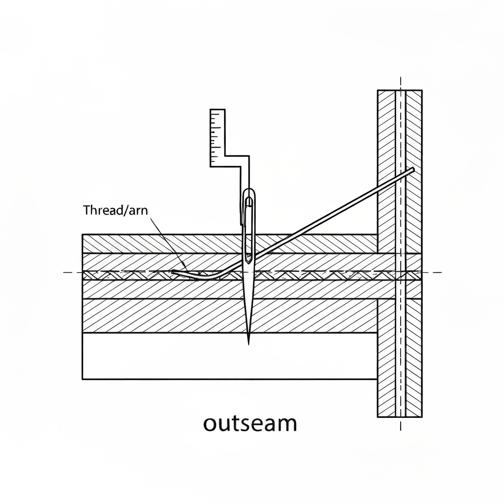 아웃심 (Outseam) 기술 도식화