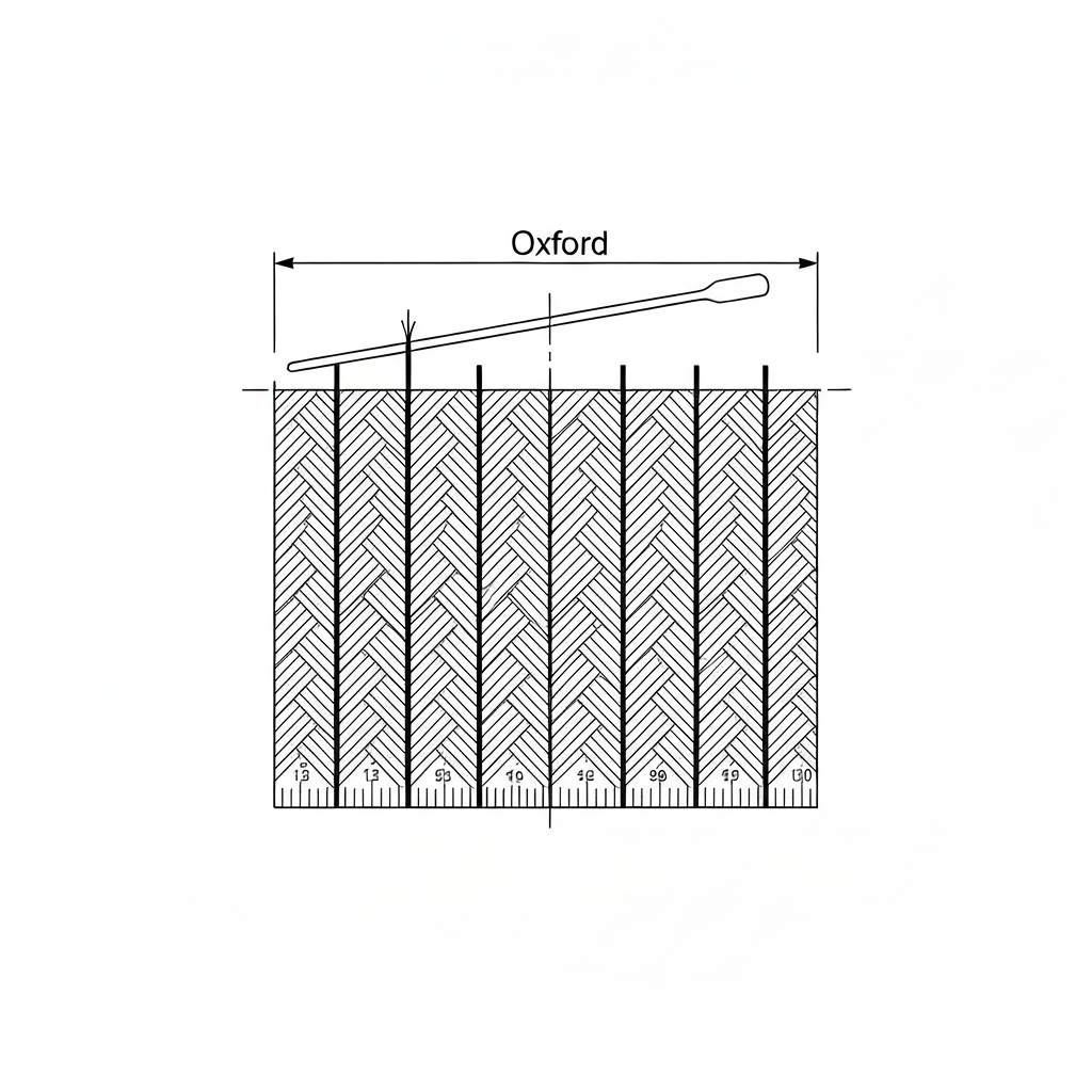 옥스포드 (Oxford / vải Oxford / オックスフォード / 牛津布) 기술 도식화
