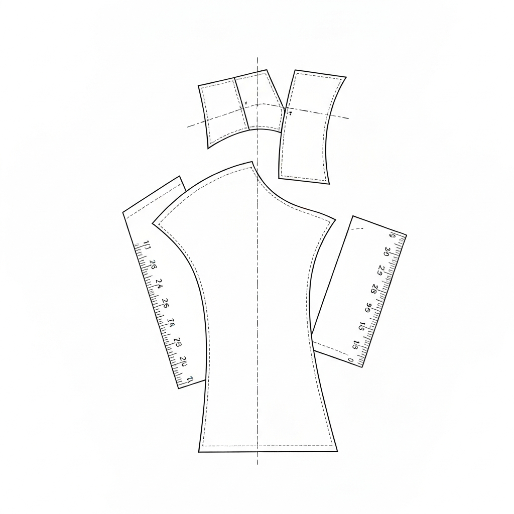 패턴 (Pattern / rập / パターン / 纸样) 기술 도식화